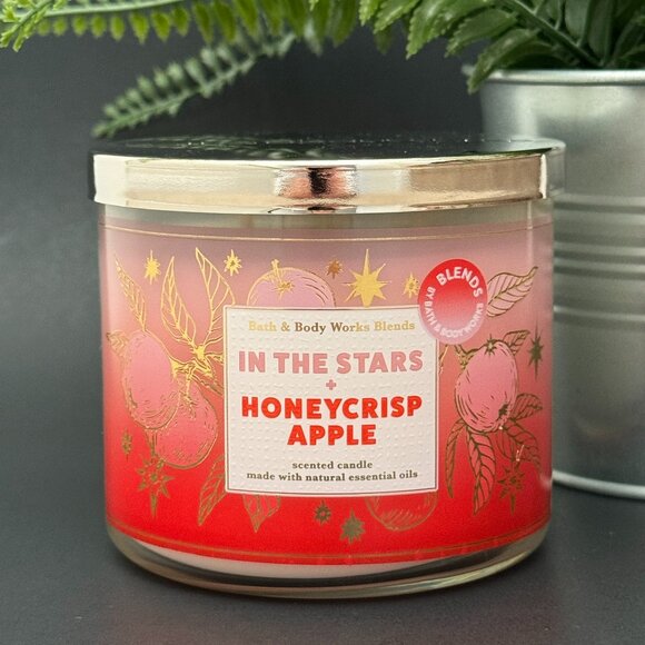 BBW In The Stars + Honeycrisp Apple Bath & Body Works 3 Wick Candle - Picture 1 of 10